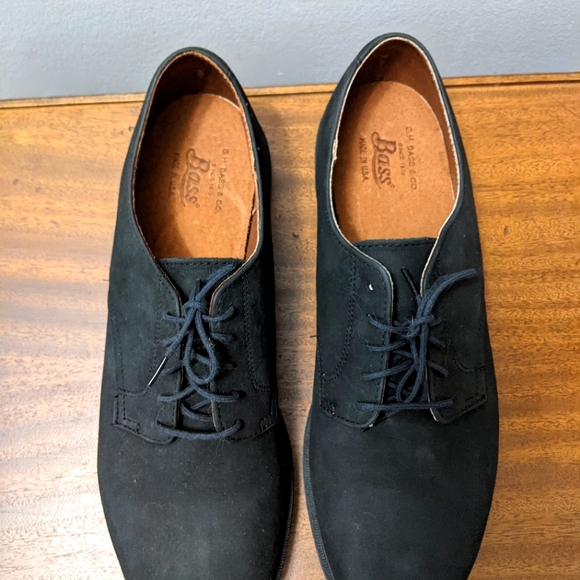 Bass Other - NWT Bass Black Suede Stockton Oxfords.  Made in the USA.  Size 11M.